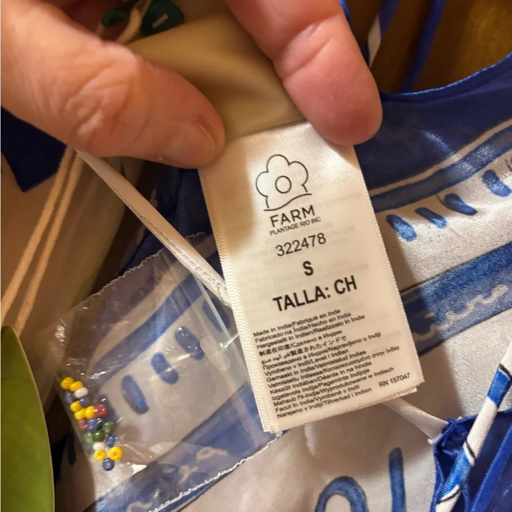 NWT Farm Rio Tropical Destination Handkerchief Cover-Up Maxi Dress - Picture 9 of 11